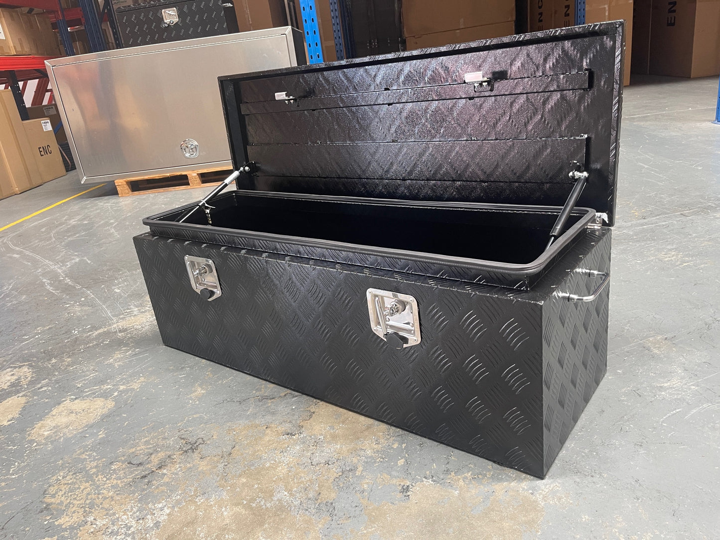 Black Top Opening Box with Handles - 1200mm Long x 400mm Wide x 400mm High
