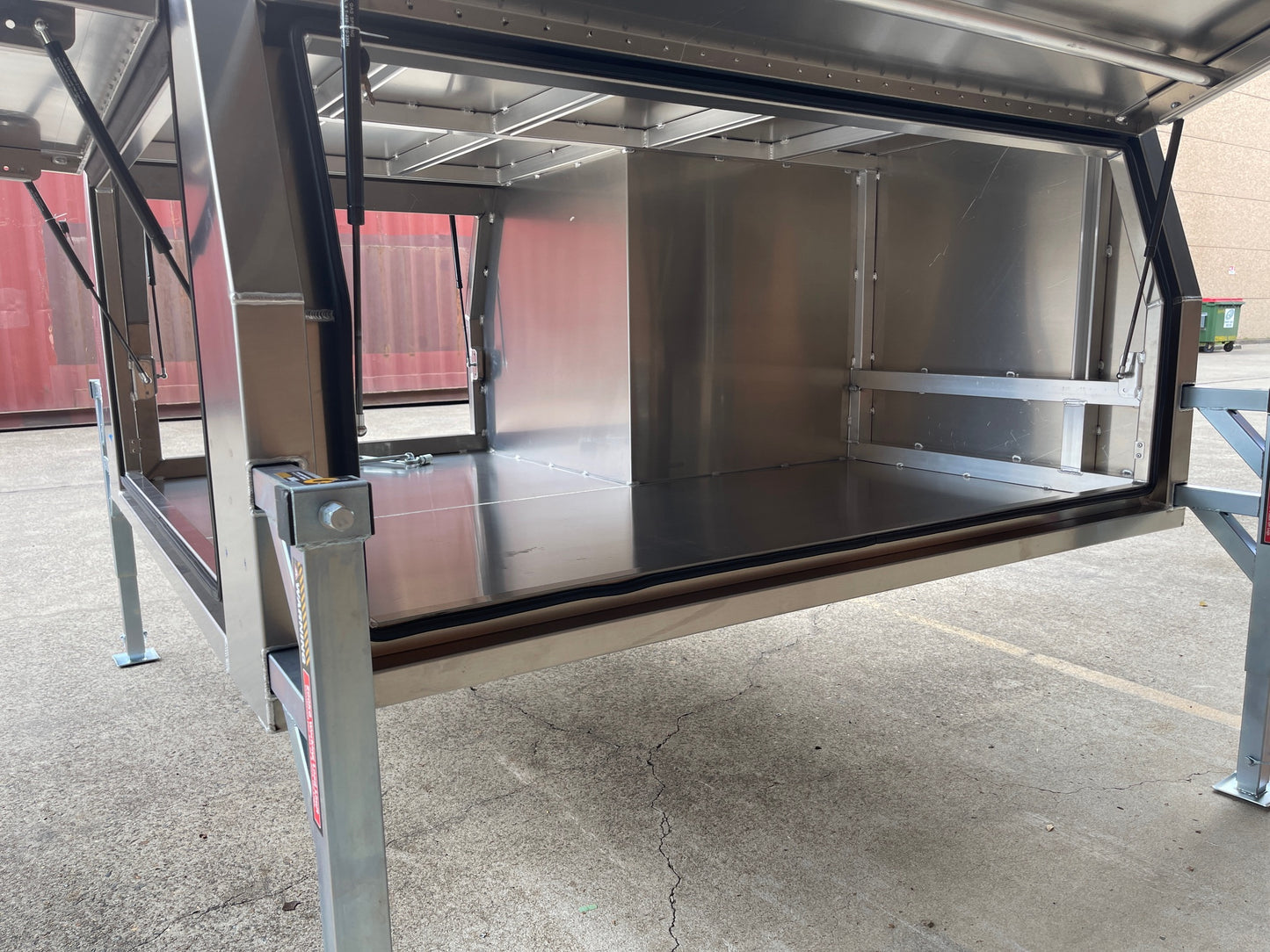 1800mm Canopy with 1/4 Dog Cage - Flat Alloy - Jack off with Legs - 2.5mm Marine Grade