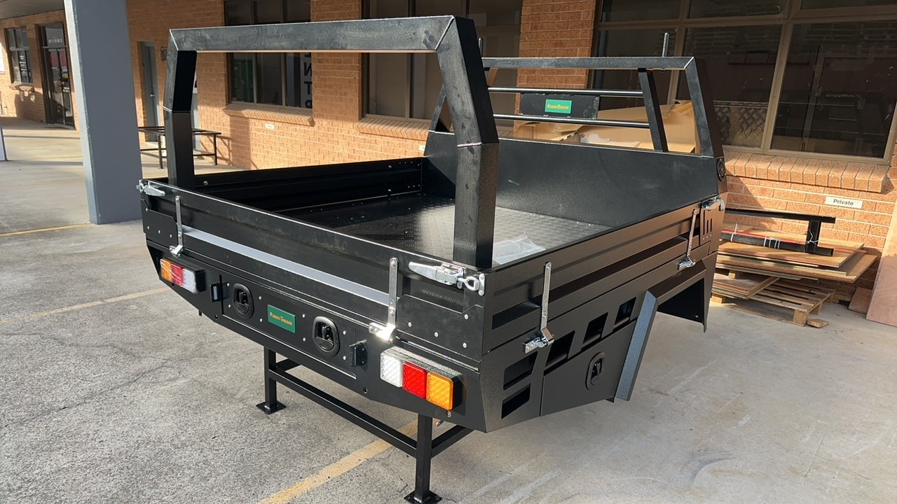 $2000 Off!!! Last one in Stock! Heavy Duty Aluminum Tray - Dual Cab, Space Cab, Single Cab - Powder Coated in Black