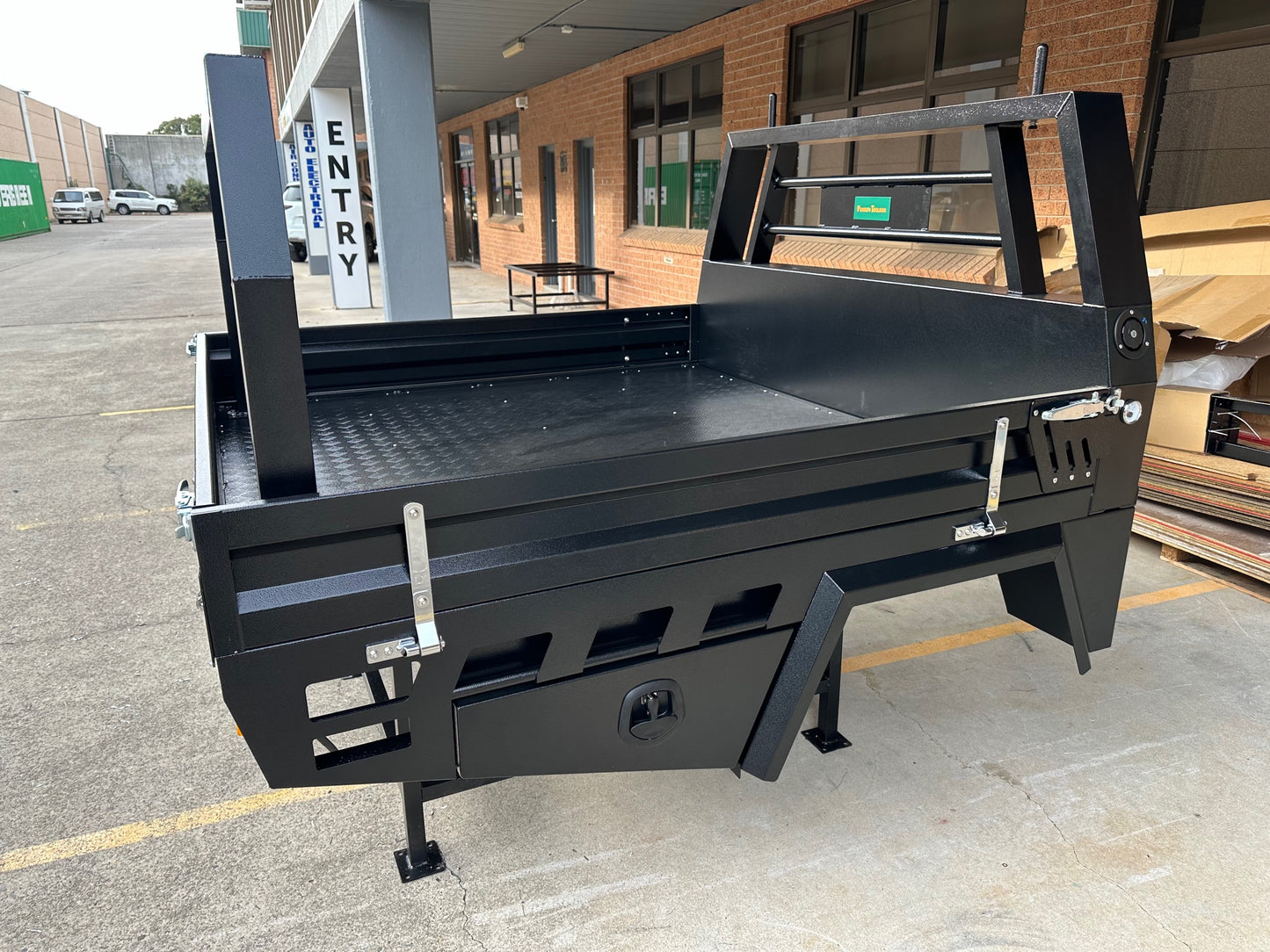 $2000 Off!!! Last one in Stock! Heavy Duty Aluminum Tray - Dual Cab, Space Cab, Single Cab - Powder Coated in Black