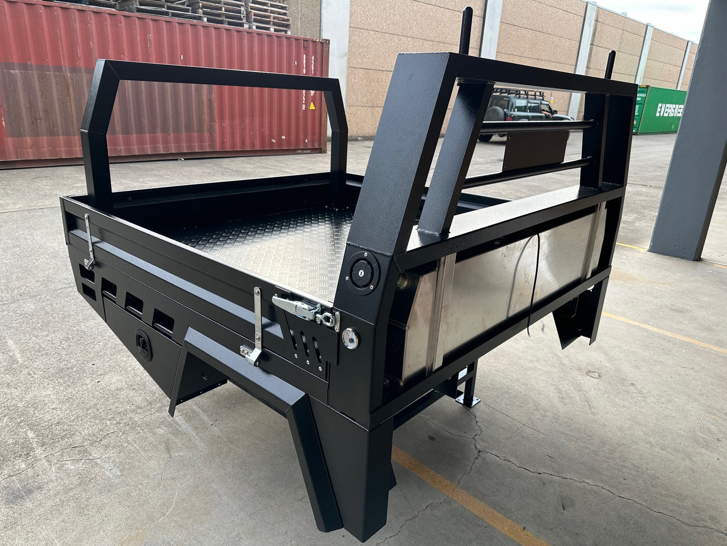 $2000 Off!!! Last one in Stock! Heavy Duty Aluminum Tray - Dual Cab, Space Cab, Single Cab - Powder Coated in Black