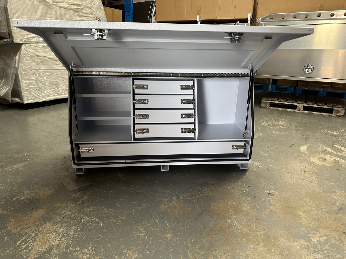 1400mm White Steel Toolbox with 5 Drawers