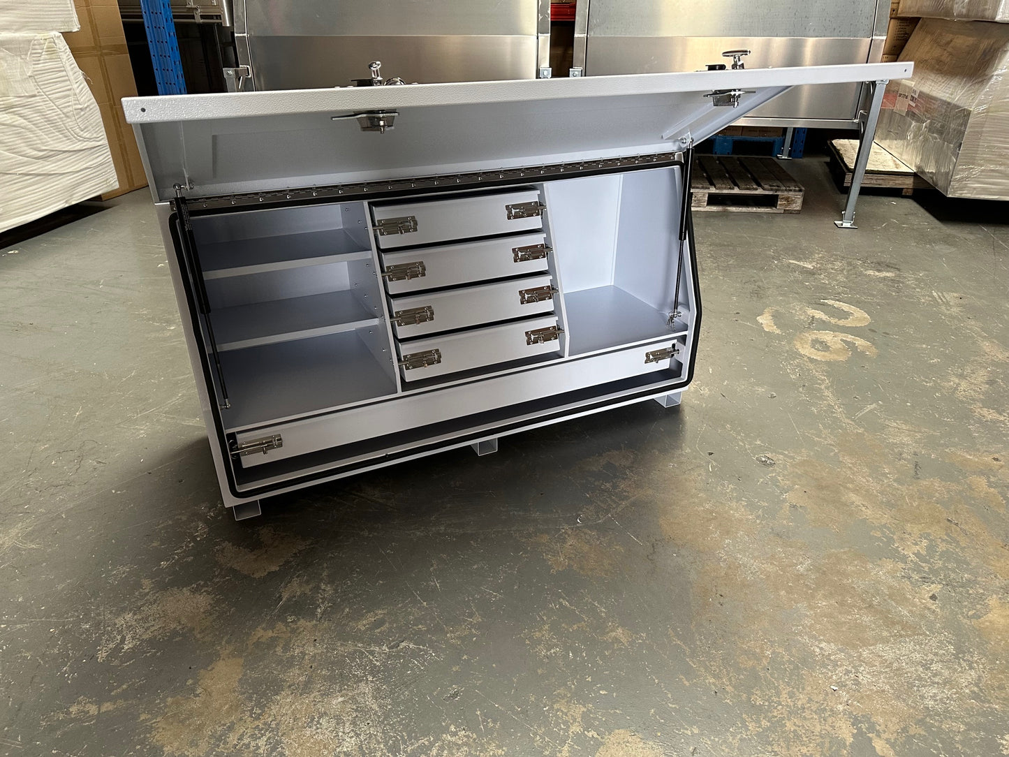 1400mm White Steel Toolbox with 5 Drawers