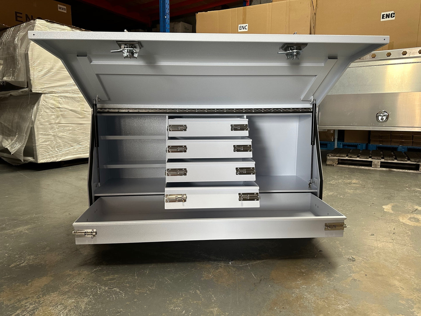 1400mm White Steel Toolbox with 5 Drawers