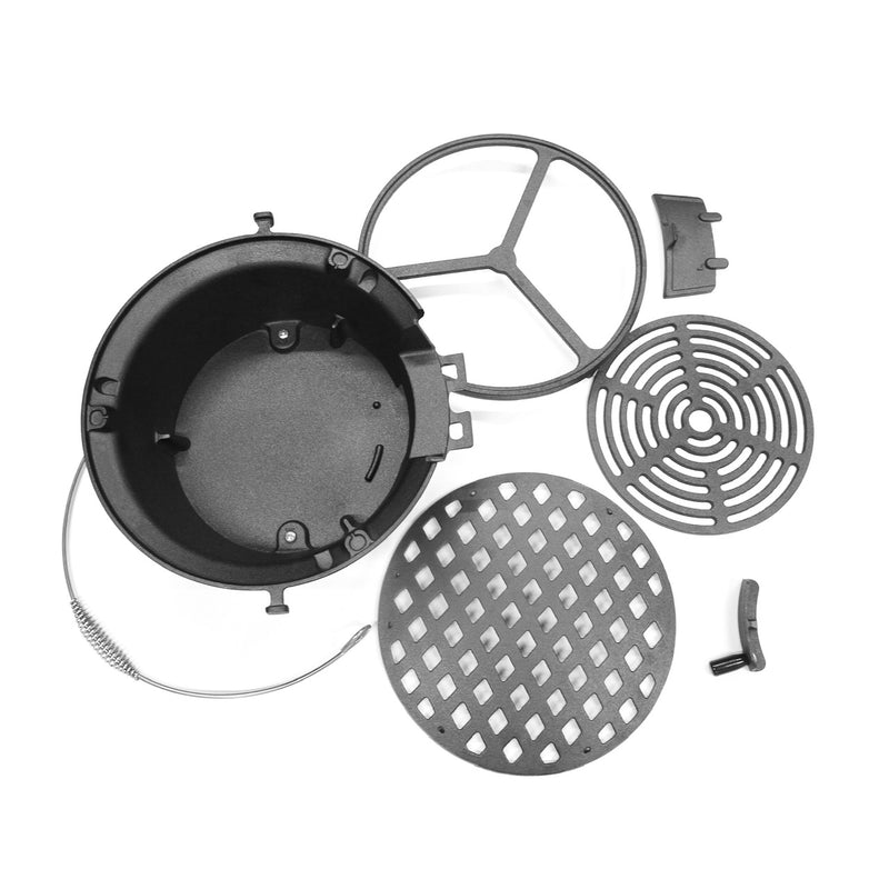 1x Cast Iron BBQ Stove 32x20cm Iron Grill Plate Dual Fuel Wood Charcoal