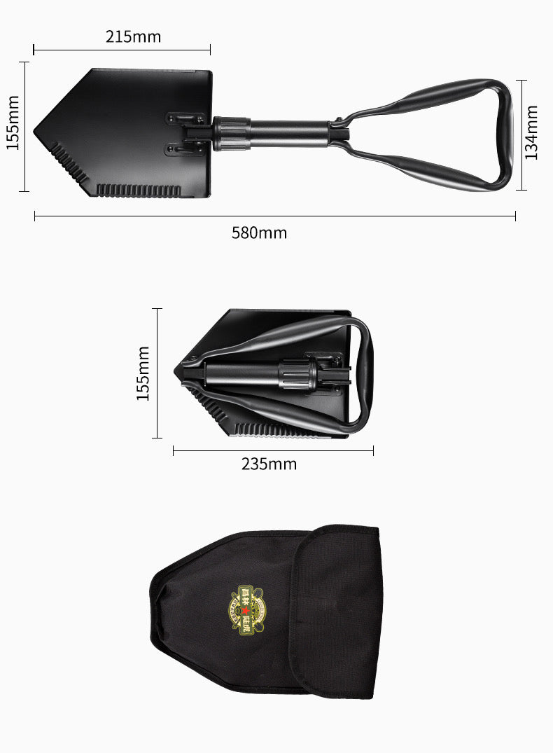 580mm Heavy Duty Survival Foldable Shovel Camping gardening steel Shovel