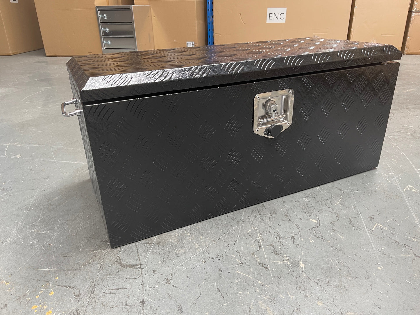 Black Top Opening Box with Handles - 900mm Long x 400mm Wide x 400mm High