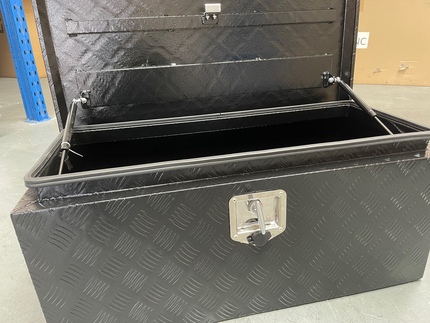 Black Top Opening Box with Handles - 900mm Long x 400mm Wide x 400mm High