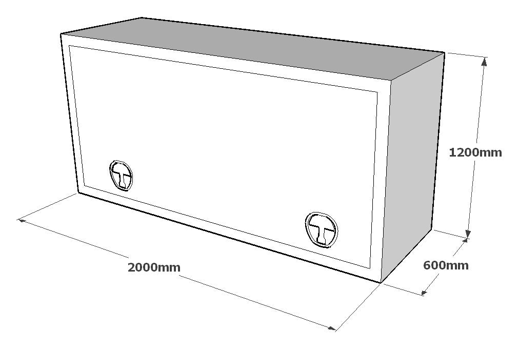 Truck Box - 2000mm (L)x 600mm (W) * 1200mm (H) - 2.5mm Flat Alloy