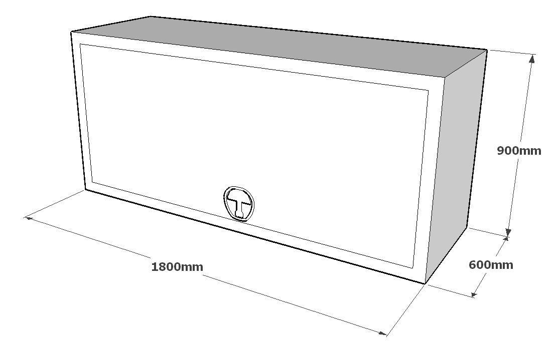 Truck Toolbox - 1800mm (L) * 600mm (W) * 900mm (H) - 2.5mm Flat Alloy