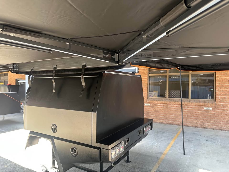 XL 2.5m 270 Deg. Awning with LED lights - Heavy Duty A Frame Structure with Mounting kit