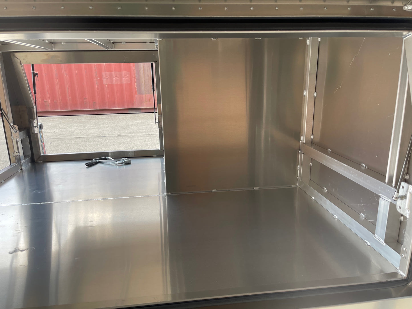 1800mm Canopy with 1/4 Dog Cage - Flat Alloy - Jack off with Legs - 2.5mm Marine Grade