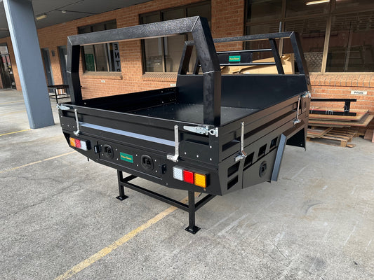 $2000 Off!!! Last one in Stock! Heavy Duty Aluminum Tray - Dual Cab, Space Cab, Single Cab - Powder Coated in Black