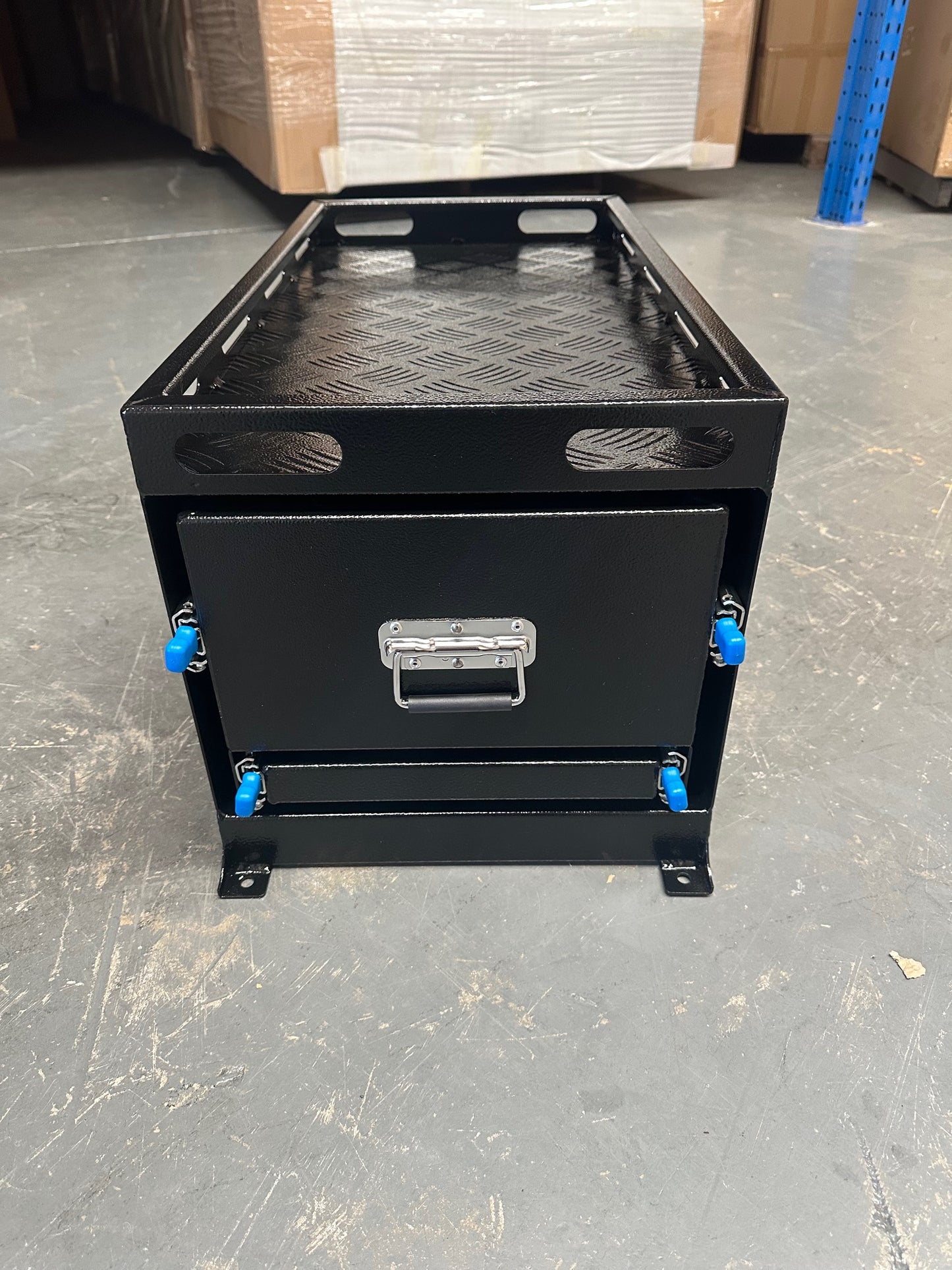 Black 400mm Camping Drawer - Flat Aluminium