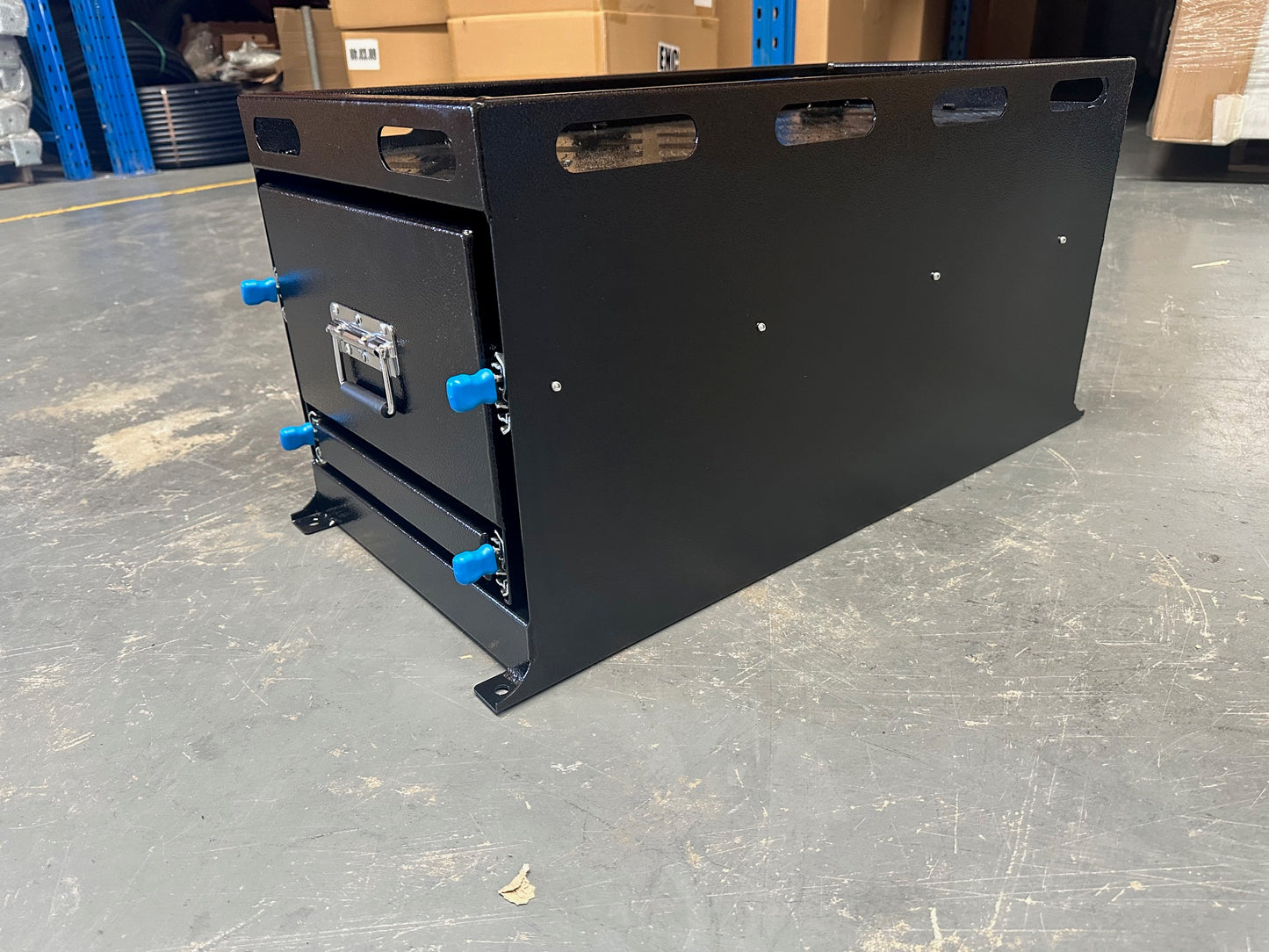 Black 400mm Camping Drawer - Flat Aluminium
