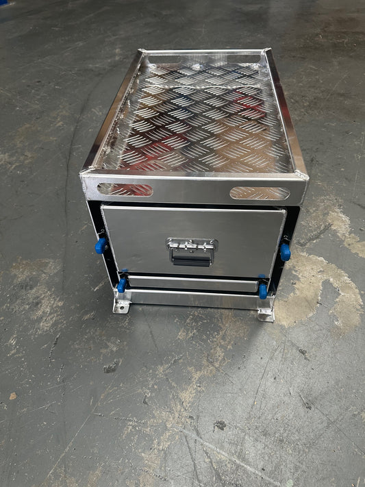 400mm Camping Drawer - Flat Aluminium