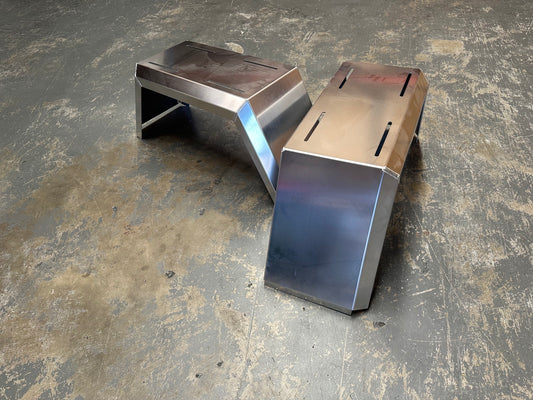 Pair of Flare Mud Guards up to 33 inch - Raw Flat Alloy 3mm
