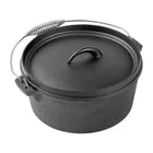 1x Cast Iron Sauce Pot with Lid Wire Handle 25x10cm for Home Cooking Camping