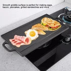 1X Cast Iron Double Sided Griddle 50x23cm Flat/Ridged for Family Meals BBQ