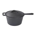 1x Cast Iron Saucepan 19x10cm with Lid One-Piece Cast Iron Handle Daily Cooking