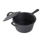 1x Cast Iron Saucepan 19x10cm with Lid One-Piece Cast Iron Handle Daily Cooking